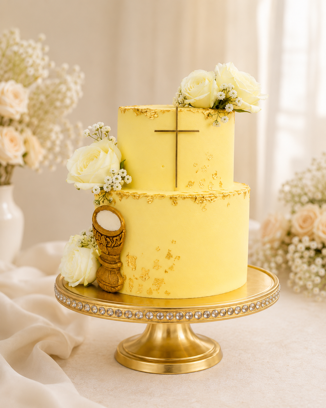 Golden Blessing celebration cake